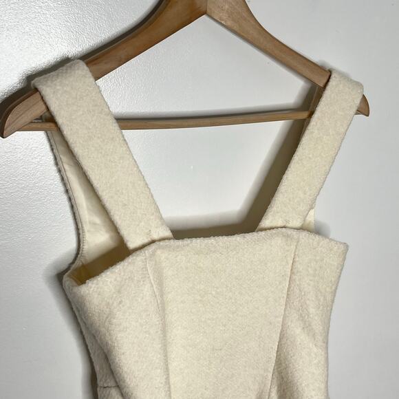 Reformation Amora Top Womens 2 Cream Button Front Wool Blend Preppy - Picture 10 of 14